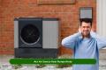 Air source heat pump installed outside a UK home, showing quiet operation for homeowners concerned about heat pump noise