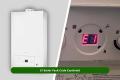 E1 boiler fault code on control panel with tools for fixing low pressure and heating issues.