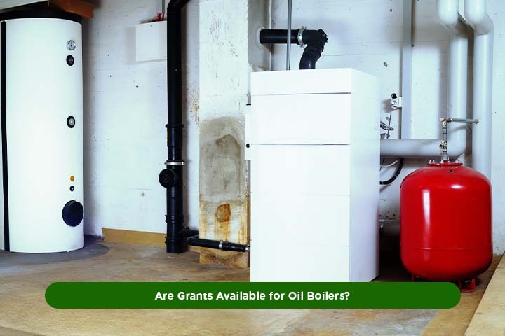 Modern oil boiler installation in a UK home under a government grant scheme.